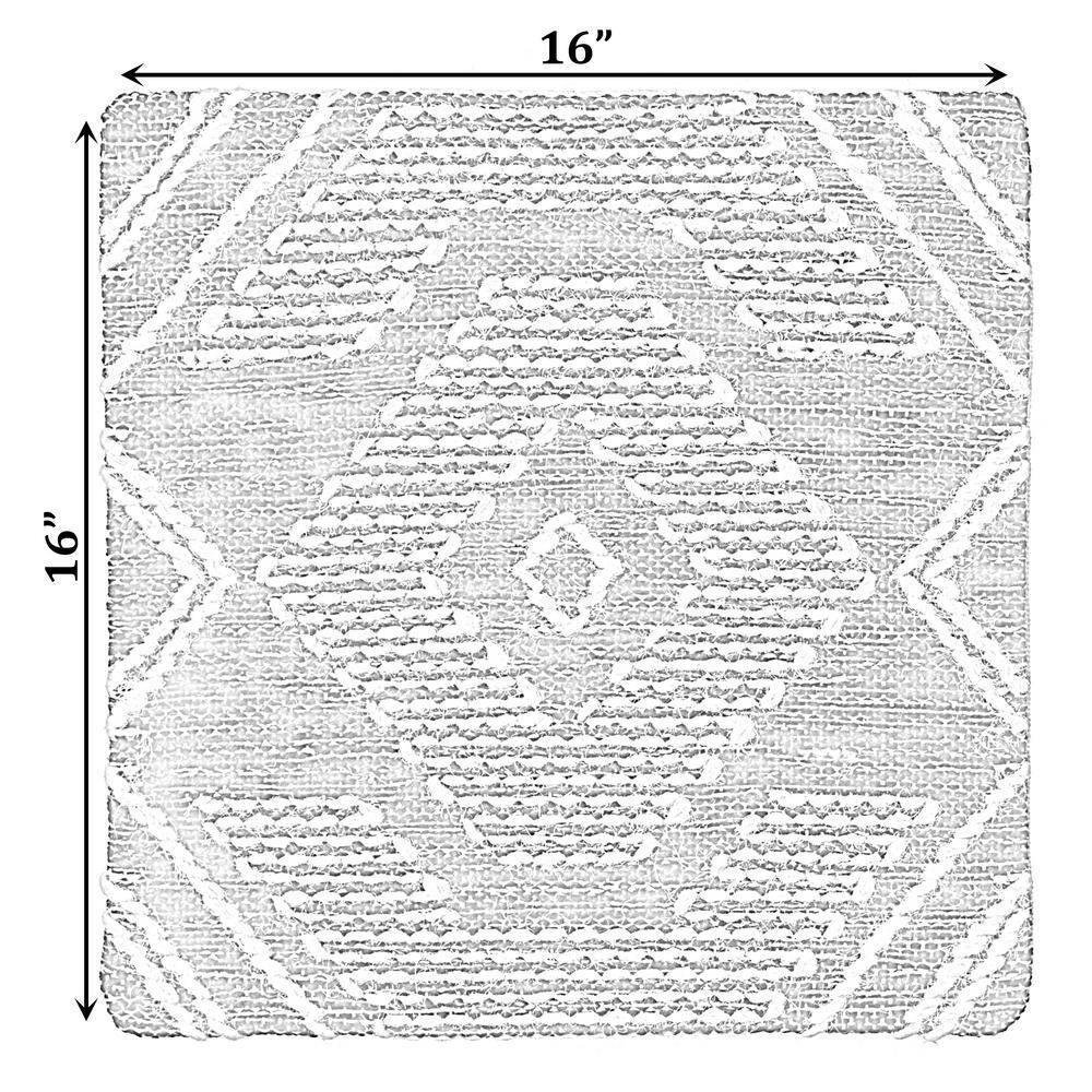 Black and White Cotton Euro Throw Pillow with Tribal Pattern