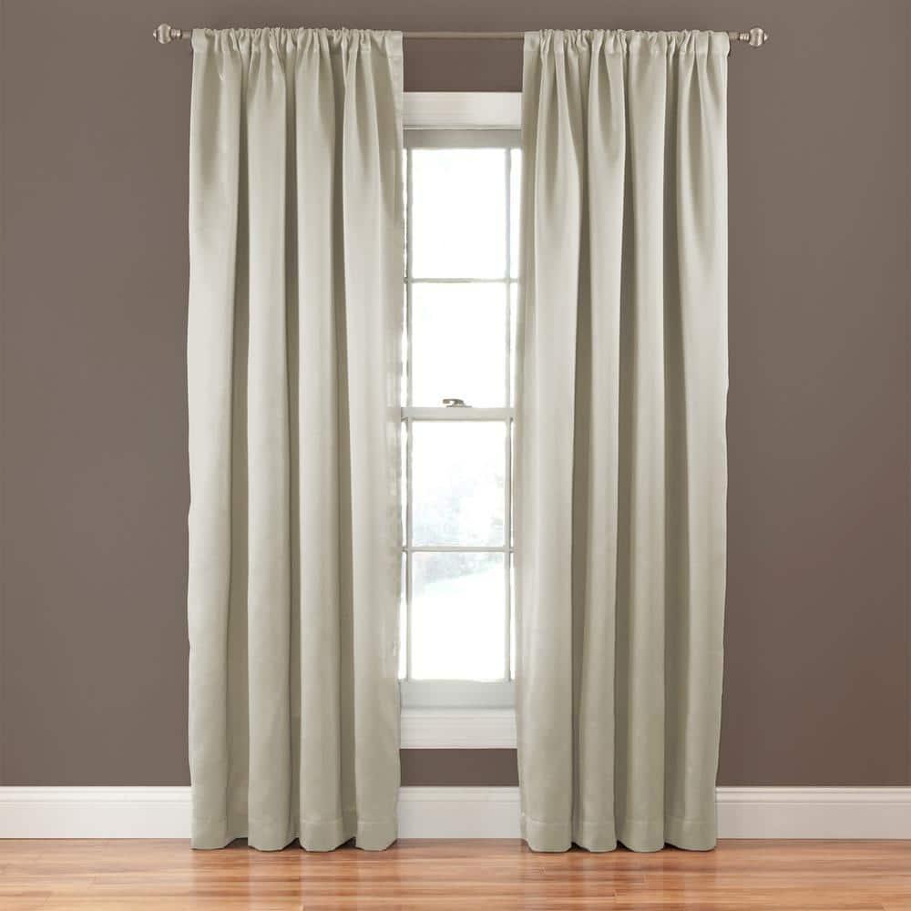 Eclipse Tricia Solid Curtain Panel, Room Darkening Rod Pocket Curtain Thermapanel (1 Panel)