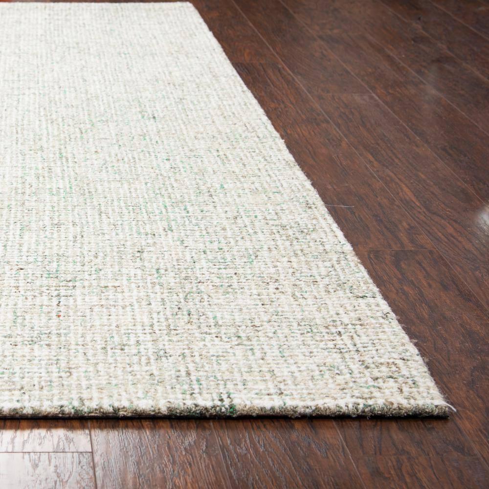 Britley Handmade Tufted Wool Area Rug in Light Green/Ivory