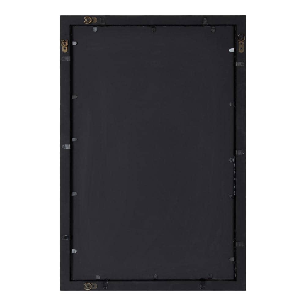 24" x 36" Audubon Rectangle Wall Mirror Black - Kate & Laurel: Modern Farmhouse Style, Iron Detail