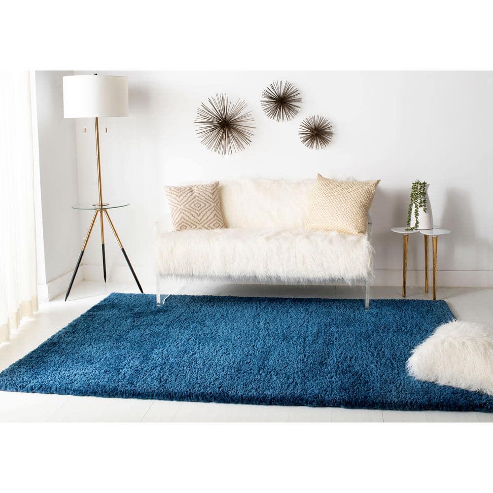 August Shag 900 AUG900 Power Loomed Indoor Accent Rug - Navy - 3'x5' - Safavieh