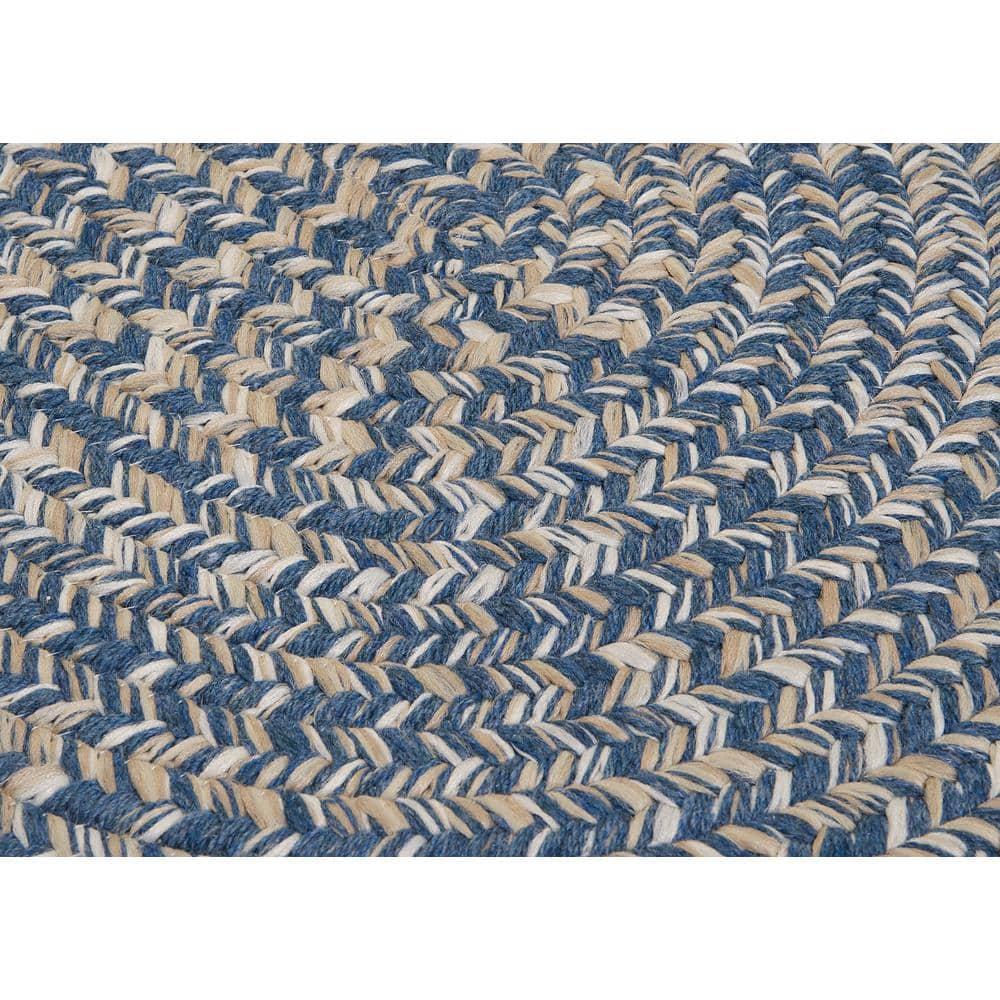 Tremont Denim Tweed 7'x9' Oval Braided Wool-Blend Rug