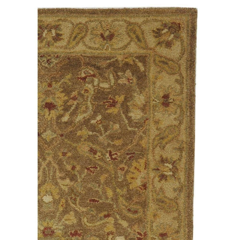 SAFAVIEH Antiquity Beaufort Traditional Floral Wool Area Rug, Brown/Gold, 3' x 5'