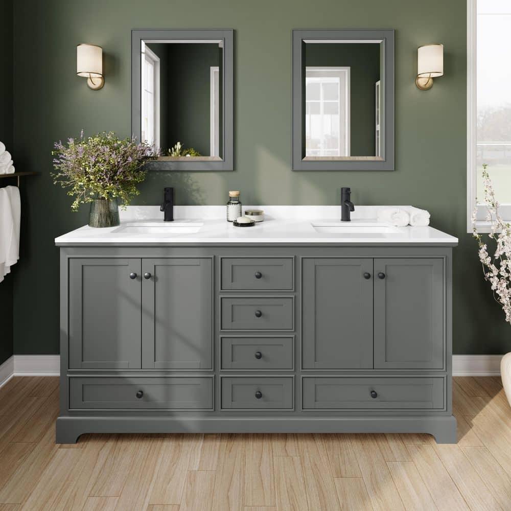 Wyndham Collection Deborah 72'' Double Bathroom Vanity with Marble Top