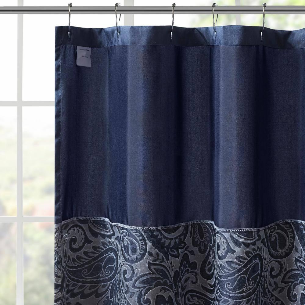 Madison Park Aubrey Paisley Jacquard Shower Curtain