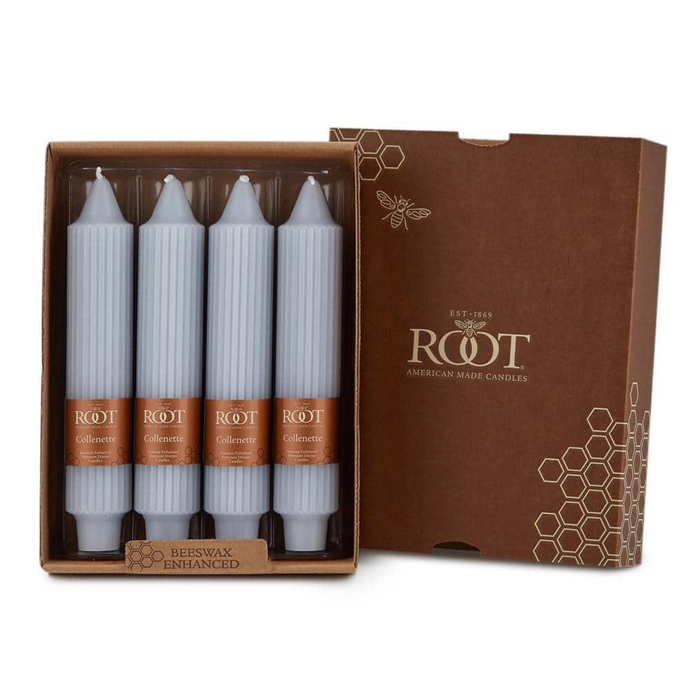 Grecian Collenette 7 in. Platinum Unscented Taper Candle (Set of 4)