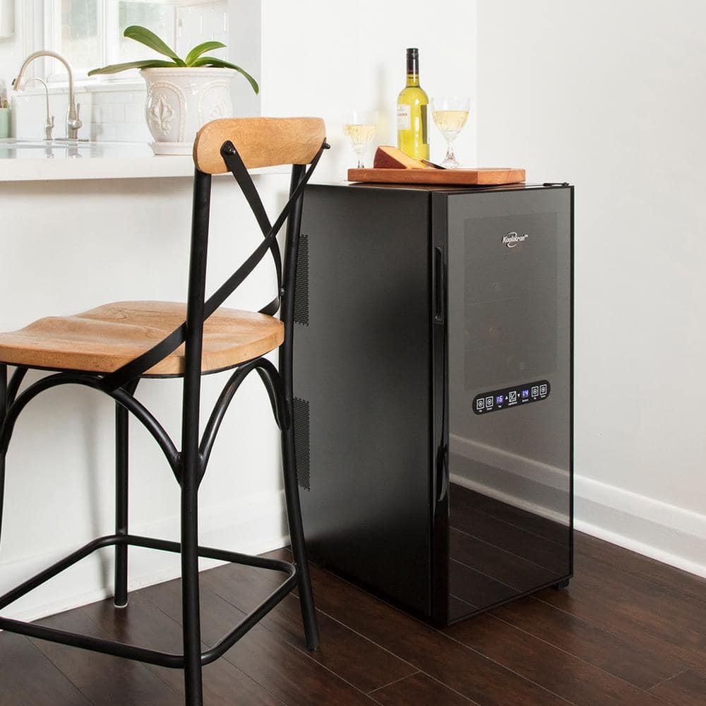 24 Bottle Dual Zone Wine Cooler, Black, 2.4 cu. ft. (68L) Freestanding Wine Fridge