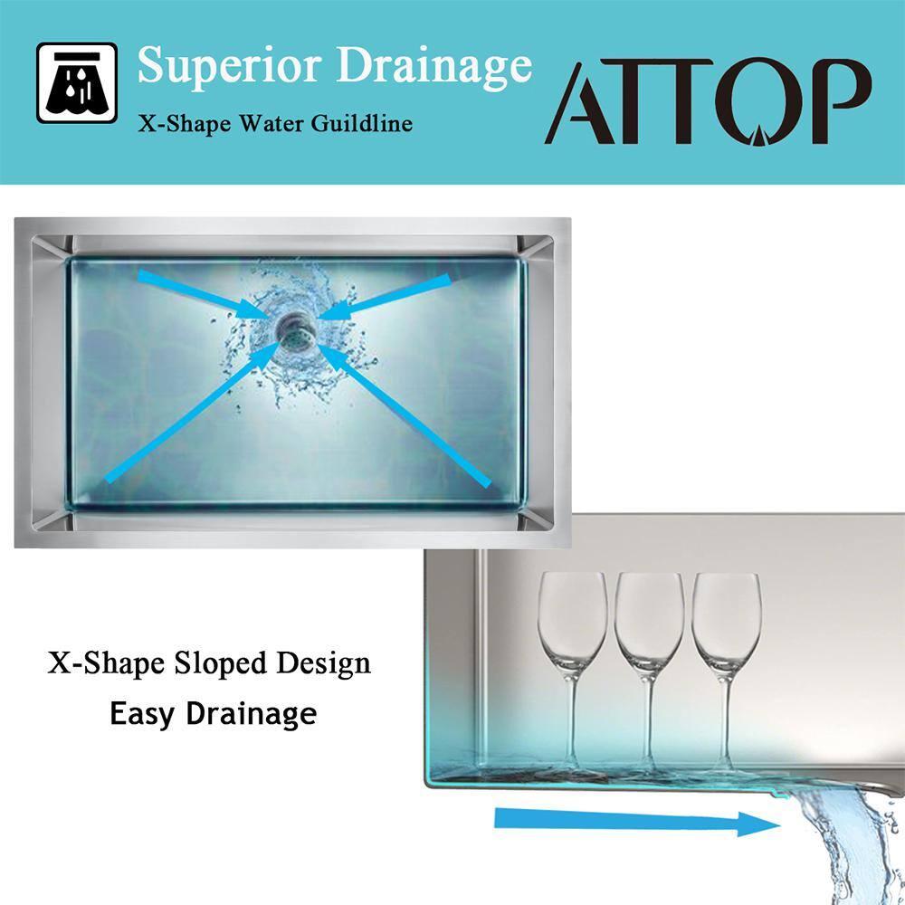 DIRECTUNIT 30 Inch Undermount Kitchen Sink 18 Gauge Stainless Steel Single Bowl