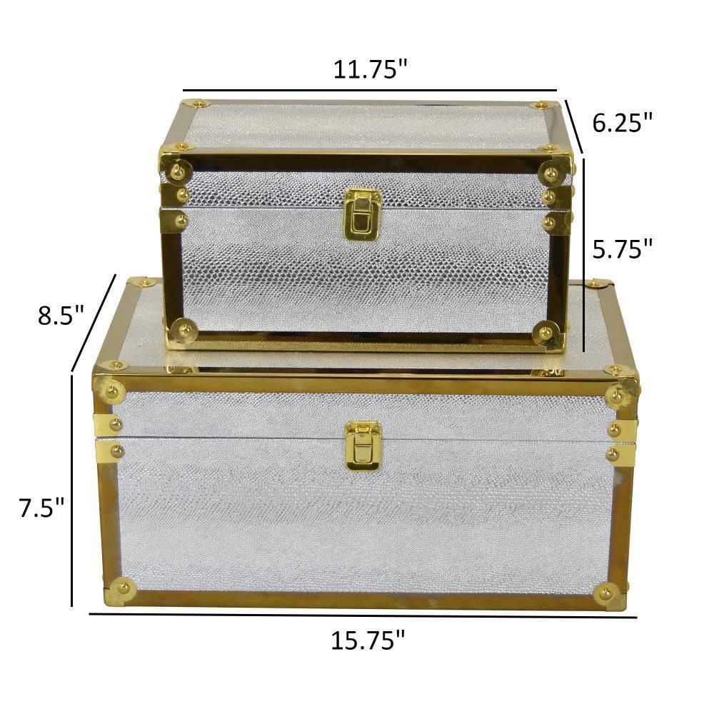 Benjara Jito Decorative Box Set of 2, Abstract Pattern