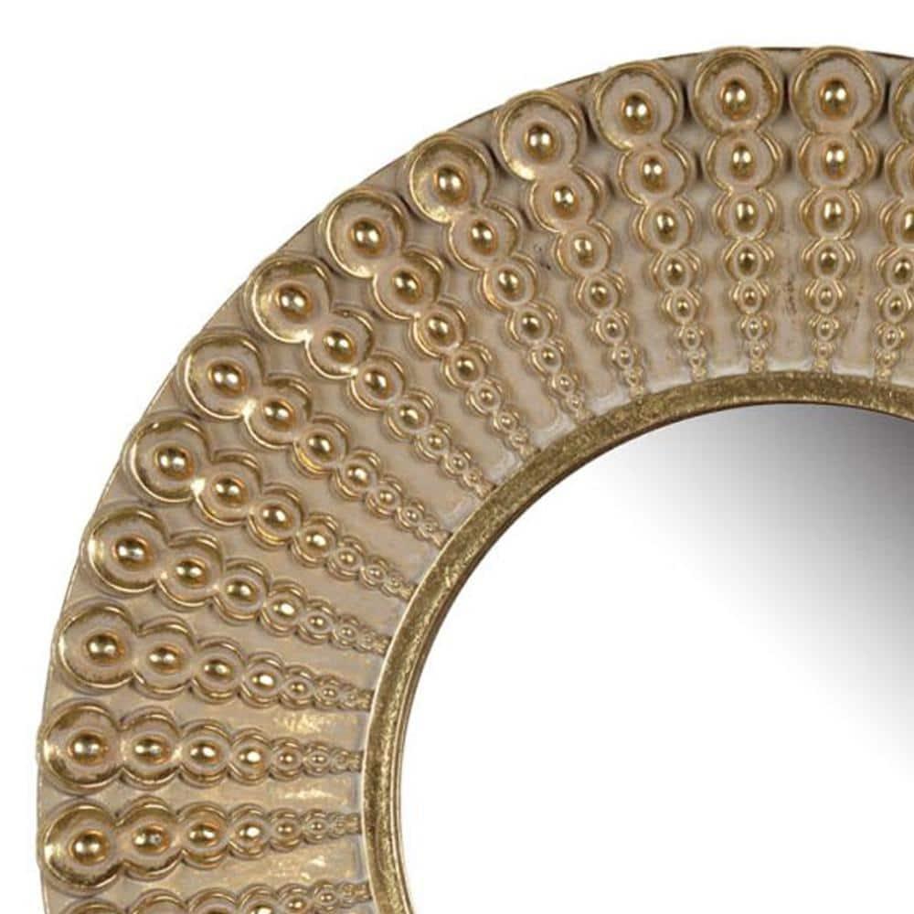 A&B Home Round Wall Mirror 19" Gold Circle Wall Mounted Mirror for Bathroom Bedroom Living Room Washroom