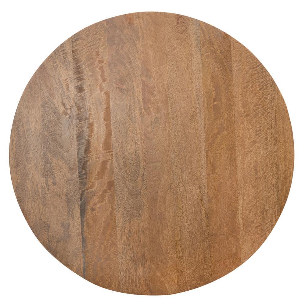 Whent Round Coffee Table - Natural/Black - Safavieh