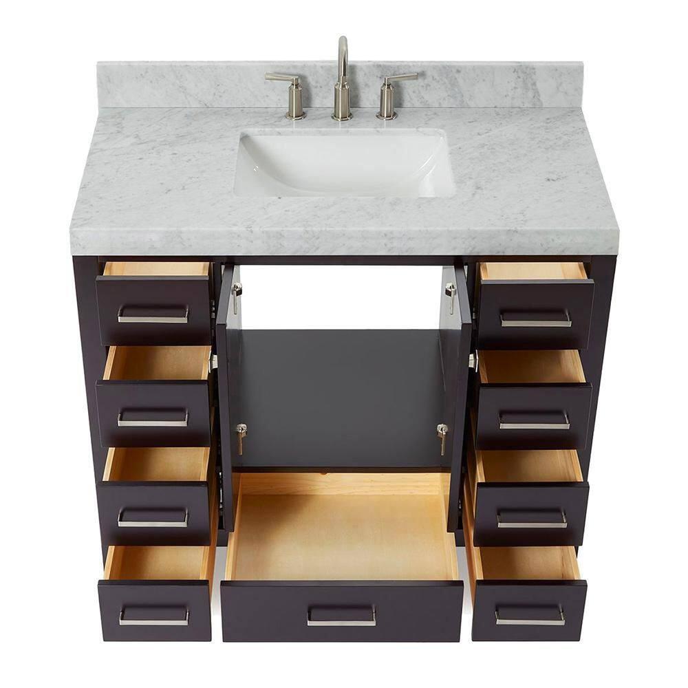 Cambridge 42'' Single Bathroom Vanity with Carrara Marble Top