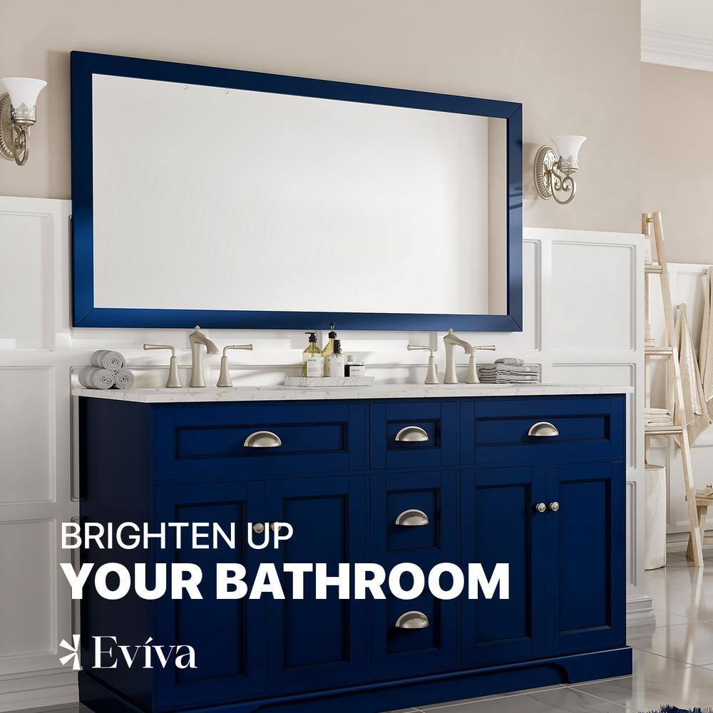 EVIVA Acclaim 60X30 Transitional Blue Bathroom Mirror
