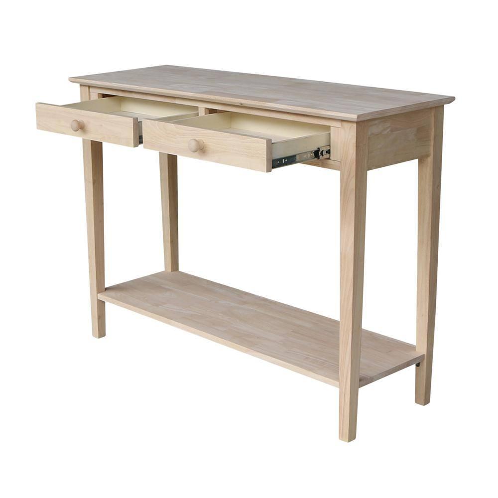 International Concepts Spencer Server-Wood: Hardwood Entryway Table with Drawers & Fixed Shelf