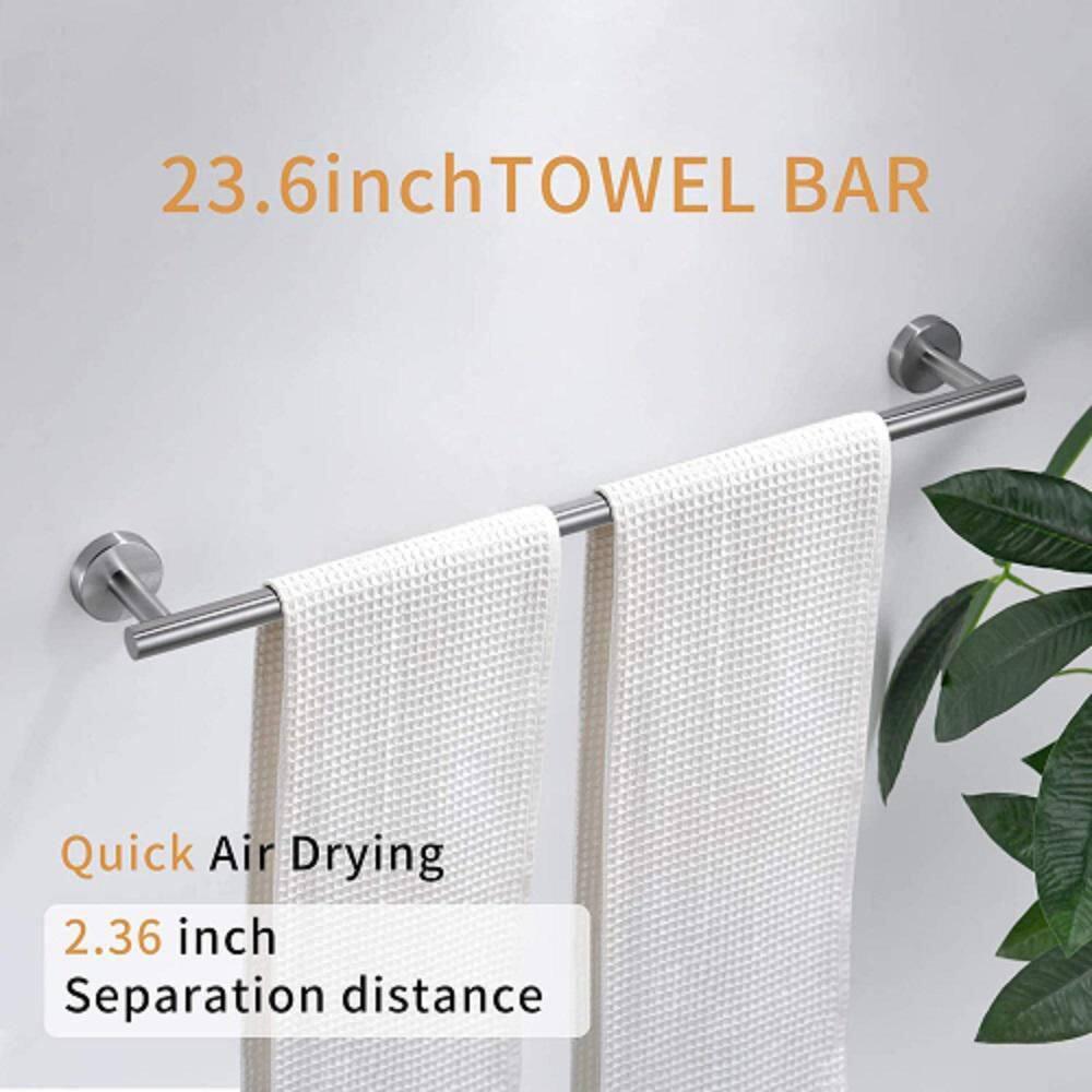 4-Pieces Bathroom Accessories Set, Stainless Steel Bathroom Hardware Set, Bath Towel Bar Set, Towel Racks For Bathroom Wall Mounted.