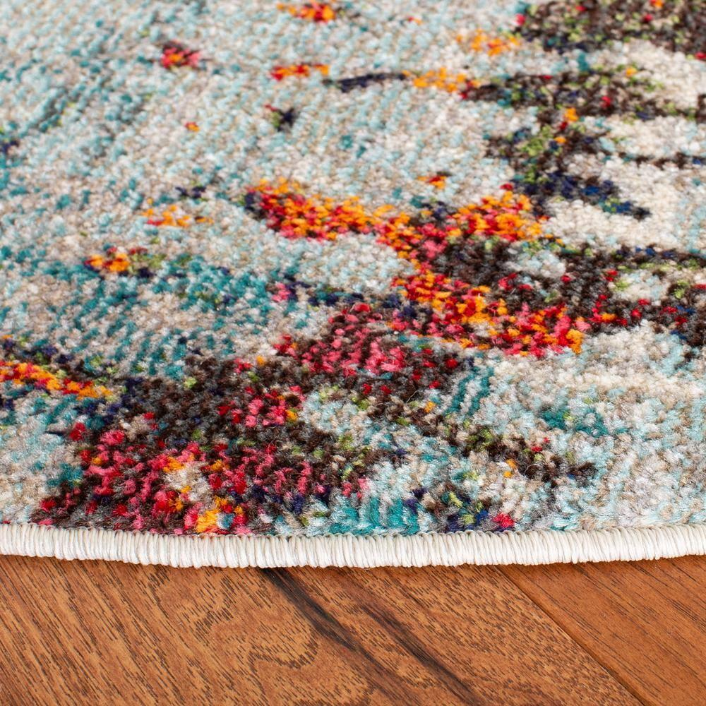 Madison MAD471 Power Loomed Indoor Area Rug - Grey/Blue - 6'7" Round - Safavieh