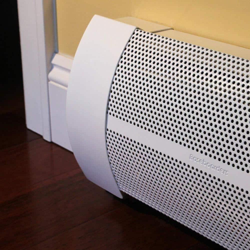 Baseboarders Baseboarders Basic Steel Easy Slip-On Baseboard Heater Cover Coupler - White