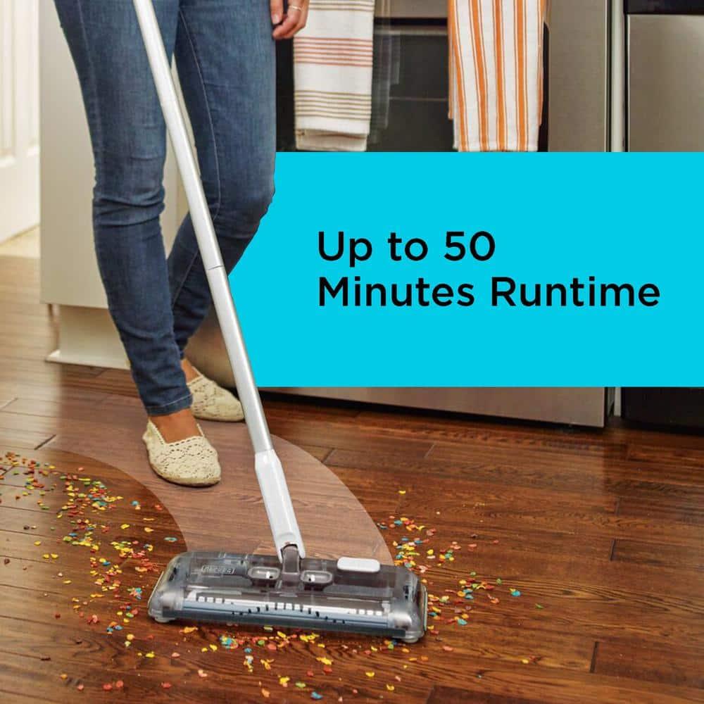 BLACK+DECKER Floor Sweeper, 50 Minutes Runtime, Powder White