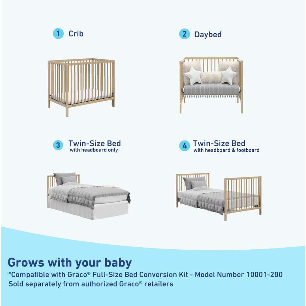 Teddi 4-in-1 Mini Convertible Crib with Mattress
