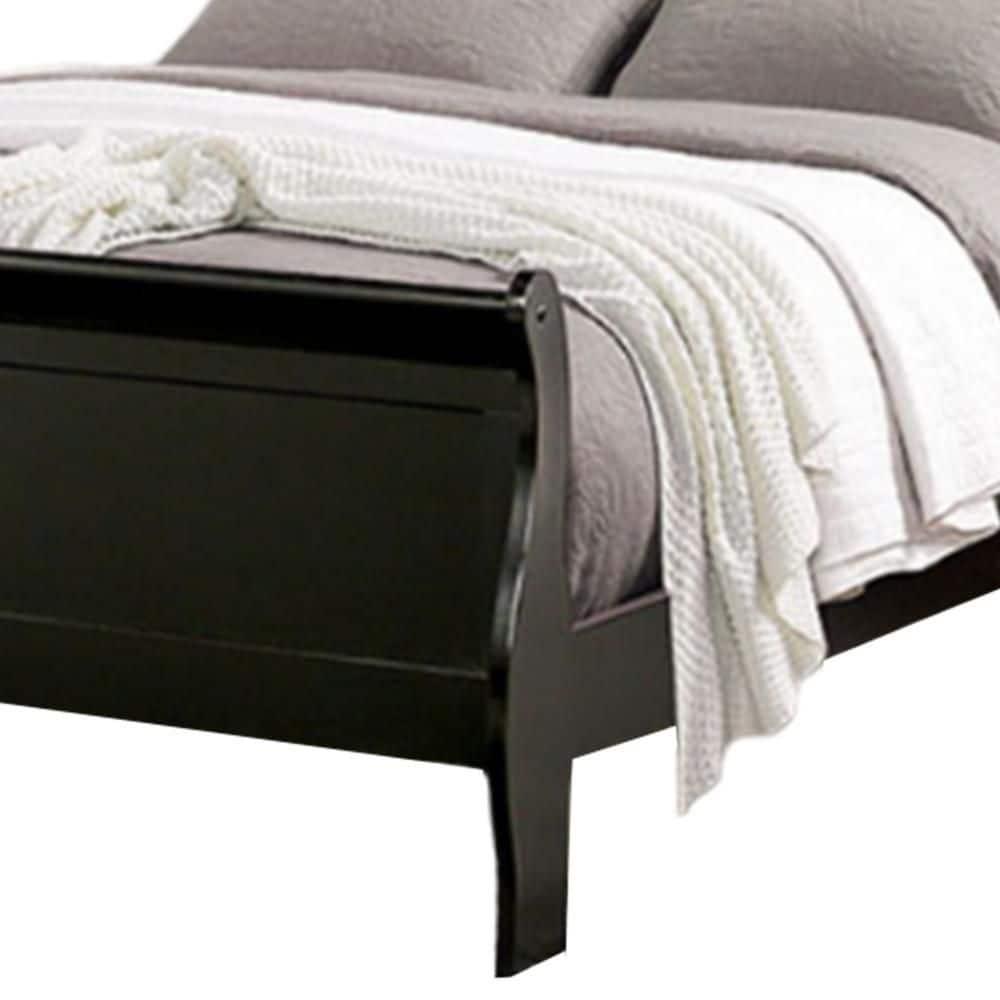 Ryla Bed, Sleigh Panel Headboard, Classic Solid Wood