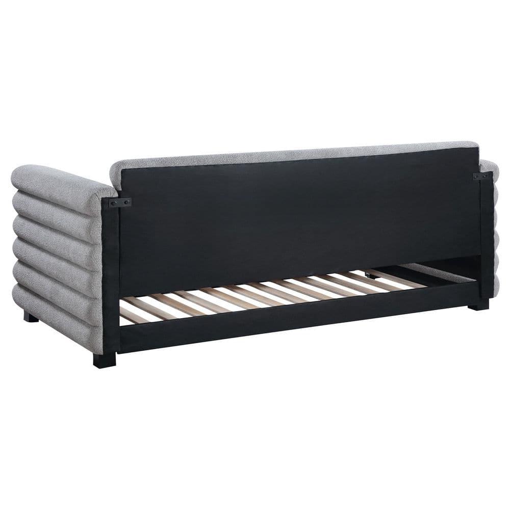 Coaster Patricia Boucle Fabric Upholstered Twin Day Bed with Trundle Gray