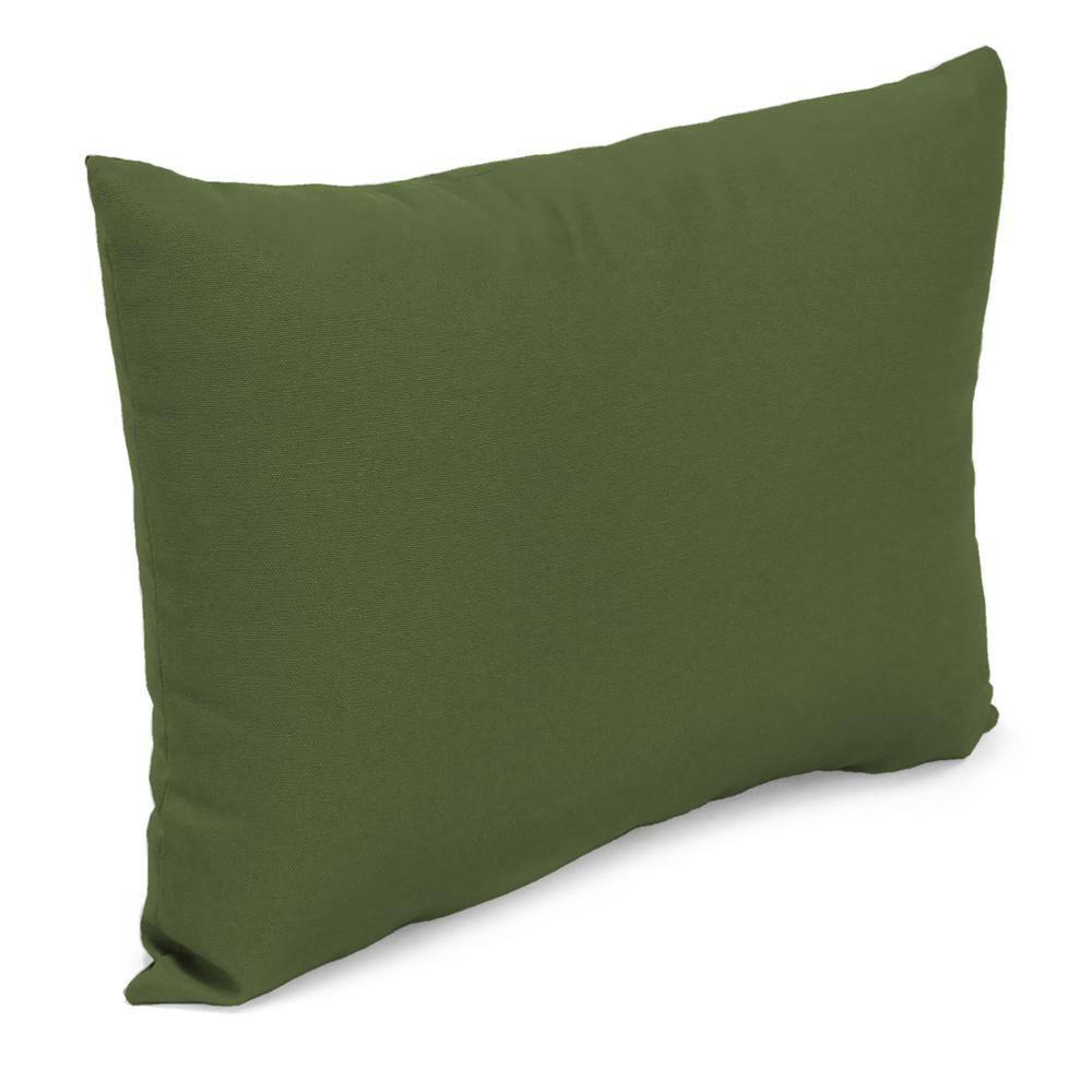 Jordan Manufacturing 18" x 12" Green Solid Outdoor Lumbar Throw Pillow (Set of 2)