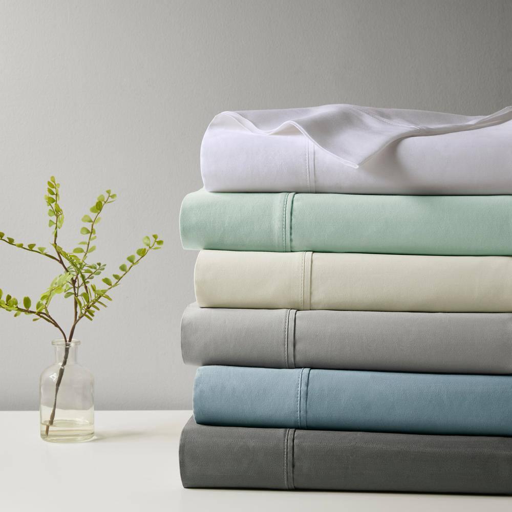 King 1000 Thread Count Cotton Blend Cooling 4pc Sheet Set Gray