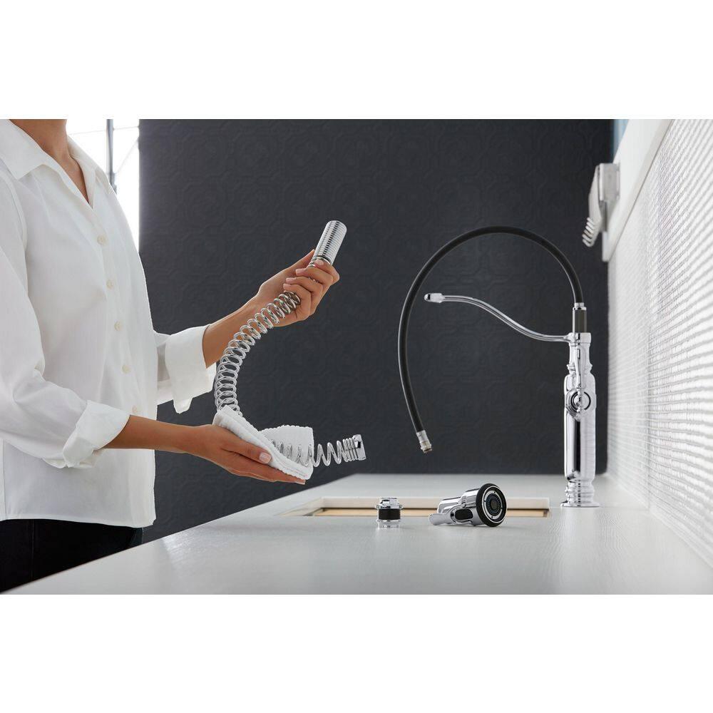 Kohler Tournant® Single Handle Semi-Professional Pre-Rinse Kitchen Faucet with Three-Function Pull Down Sprayer