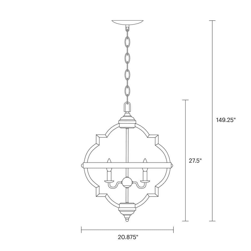 Stardust Chrome Quatrefoil 4-Light Incandescent Pendant