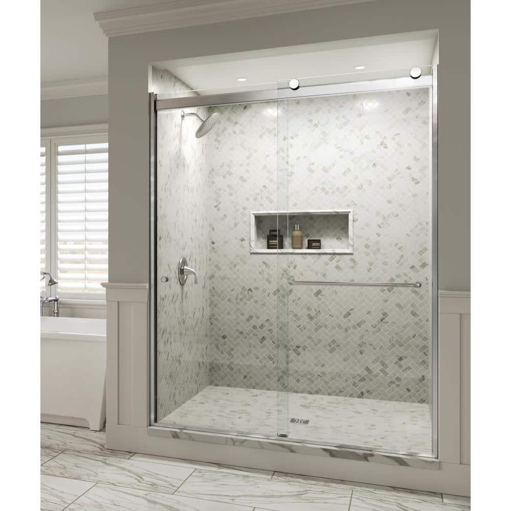 Basco Rotolo 44" W X 76" H Bypass Semi-Frameless Shower Door RTLA05A4876CLSV