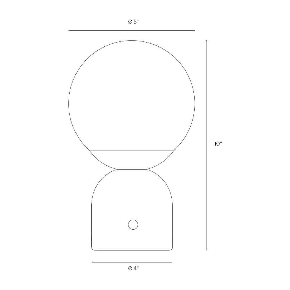 Brightech Mila 10" Modern LED Table Lamp with Black Marble Base and Frosted Globe Shade, 3-Way Dimming