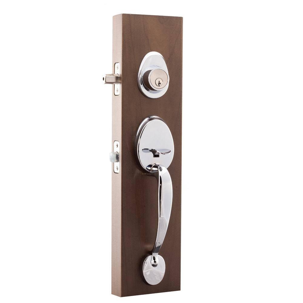 Copper Creek Handleset with Single Cylinder Deadbolt and Door Knob and Colonial Rosette