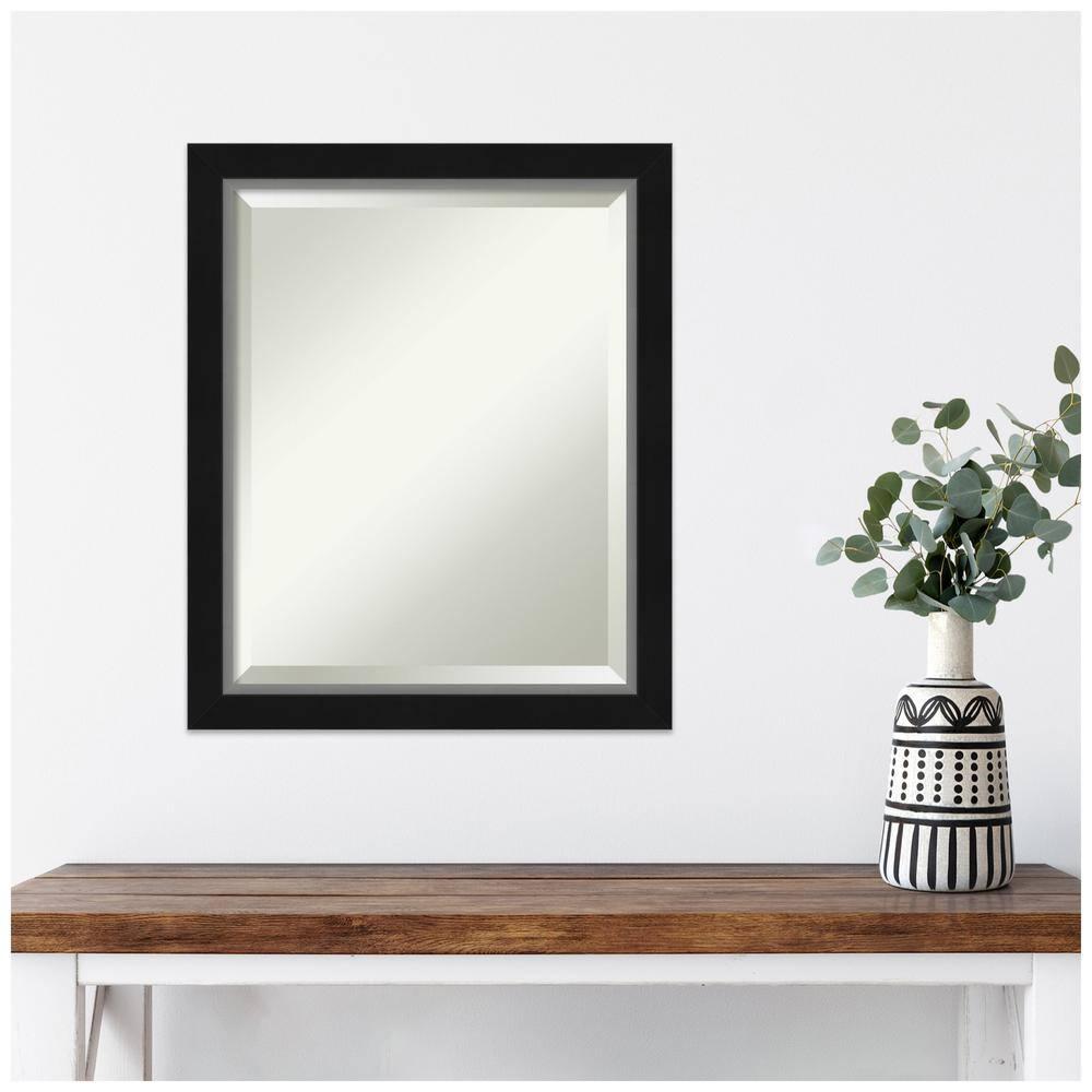 Amanti Art Eva Black Silver Narrow Framed Wall Mirror - 19.12 x 23.12 in