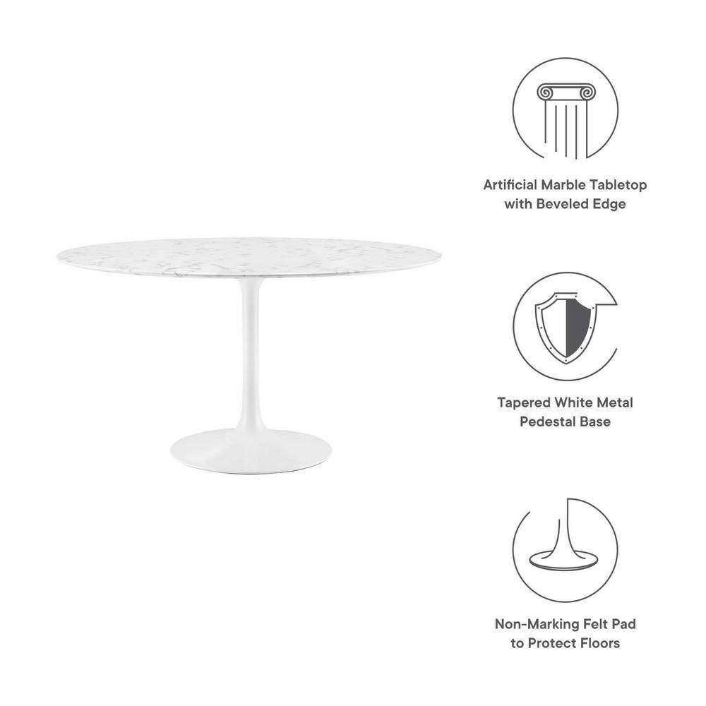 Modway Modway Lippa Oval Artificial Marble Dining Table