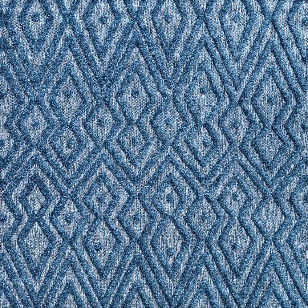 5' x 5' Balansat Moroccan Diamond Indoor/Outdoor Area Rug, Navy - JONATHAN Y