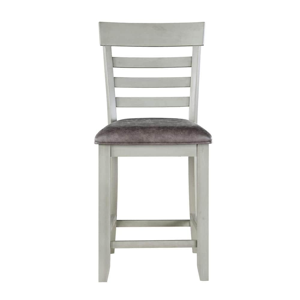 Set of 2 26" Hyland Counter Height Barstools Gray - Steve Silver Co.: Upholstered, Rubberwood Legs