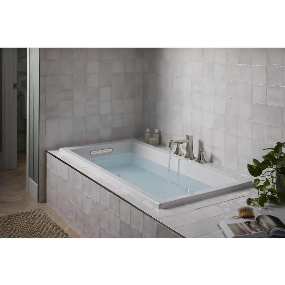 Underscore® 60" x 30" Drop-In or Undermount Acrylic Soaking Bathtub with Sloped Backrest
