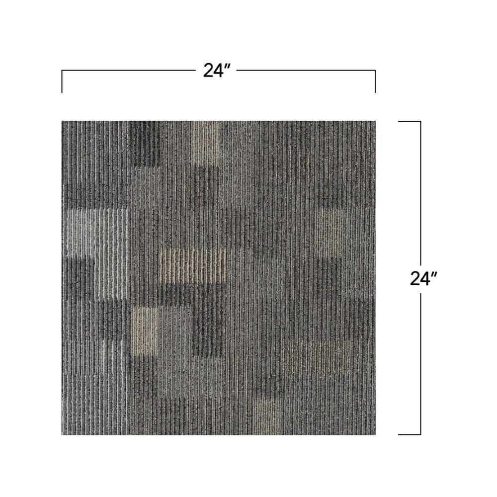 Mohawk Basics 24" x 24" Carpet Tile Sample with EnviroStrand™ PET Fiber in Stone Walk (1 piece)