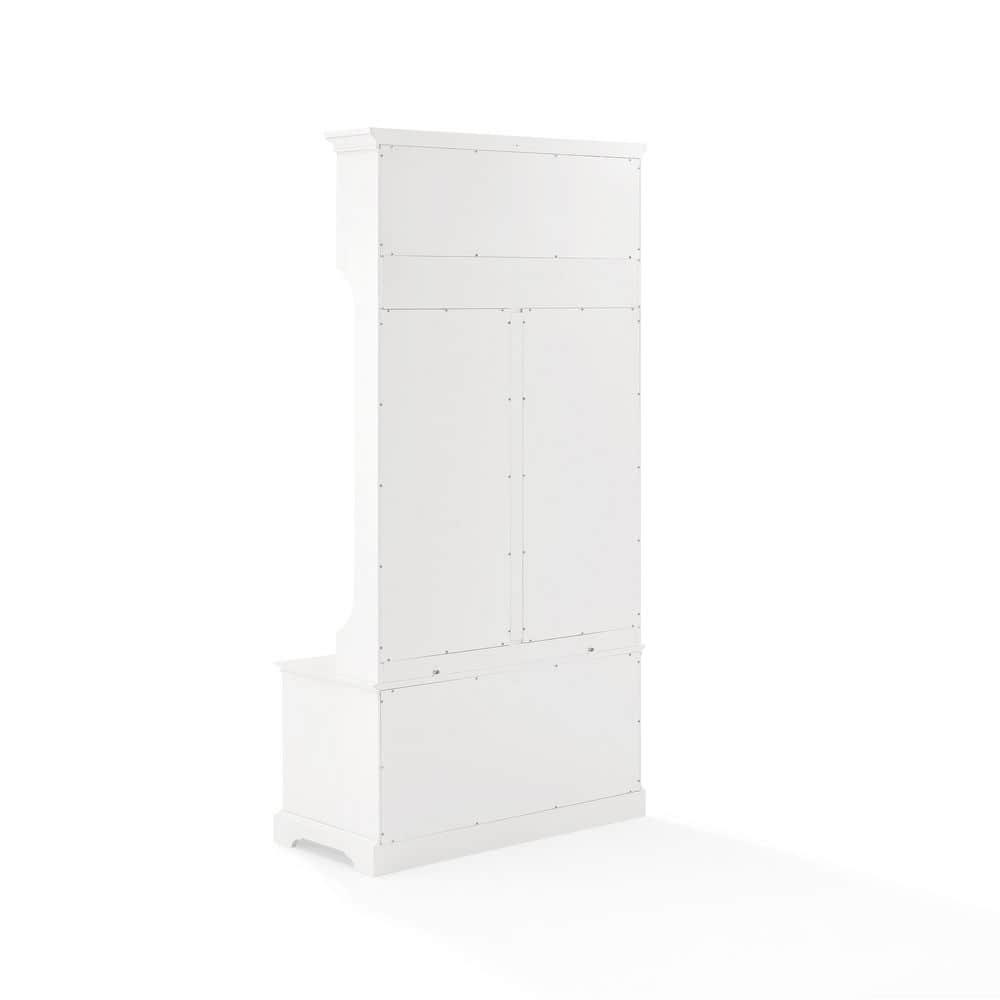 Sarah Hall Tree White - Crosley: Entryway Organizer with Shelving, Coat Hooks, Shoe Cabinet