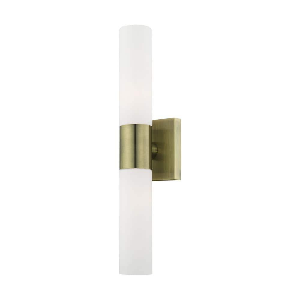 Livex Lighting Aero 2 - Light Vanity in  Antique Brass