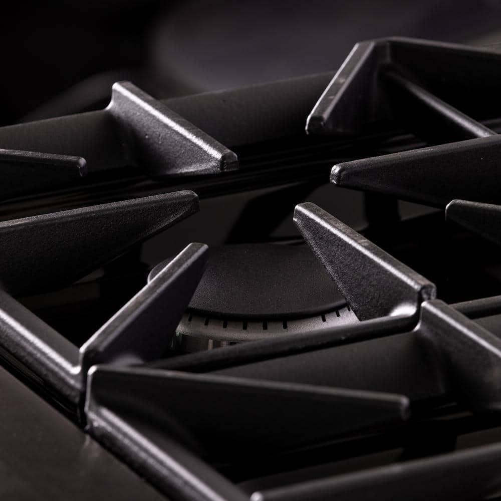 36 in. 5.2 cu. ft. Dual Fuel Range Natural Gas Sealed Burners Titanium Stainless