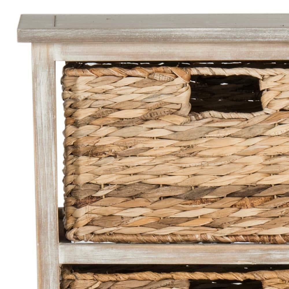 Keenan 6 Basket Storage Chest - AMH5740 - White Wash - Safavieh Couture