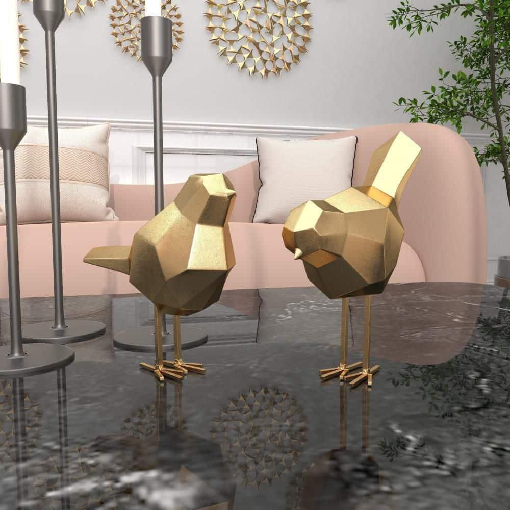 CosmoLiving by Cosmopolitan Polystone Bird Decorative Sculpture with Origami Accents