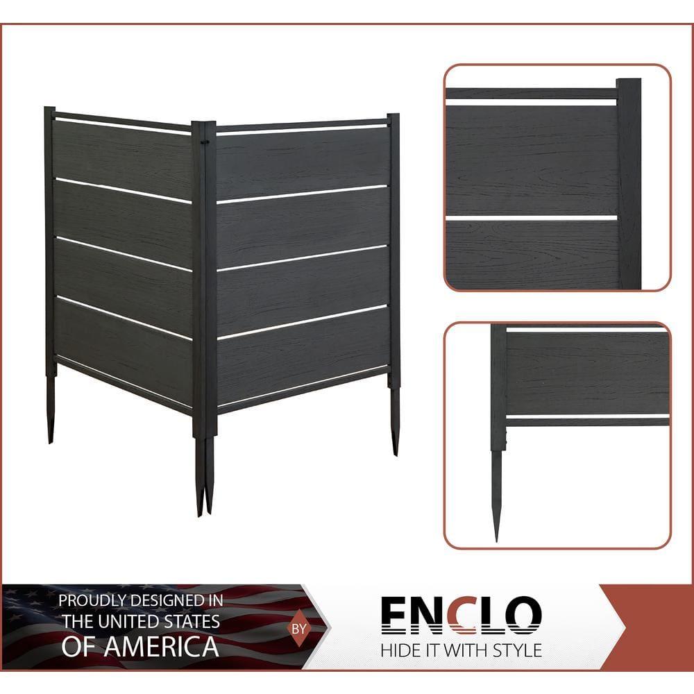 Enclo Enclo 4 ft H x 3.3 ft W Bessemer WoodTek Vinyl Charcoal Privacy Screen Kit (2 Panels)