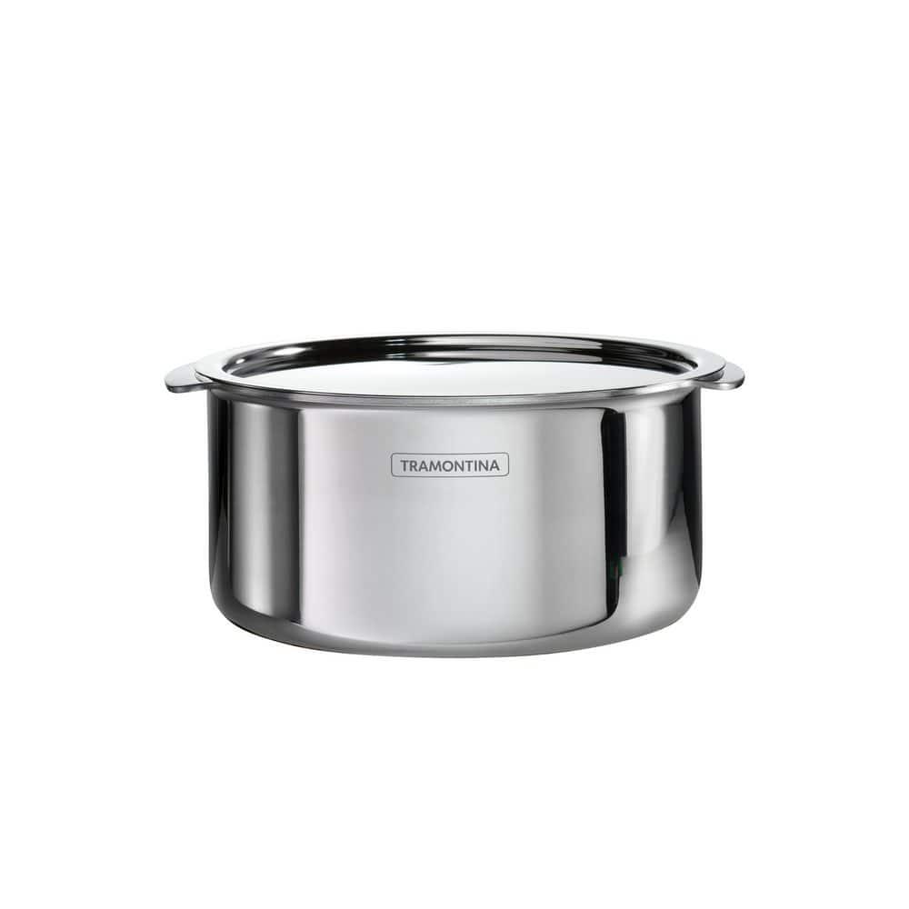 Tramontina Tramontina Utsava Tri-Ply Clad Stainless Steel Tope with Lid, Patila Pot for Indian Cooking