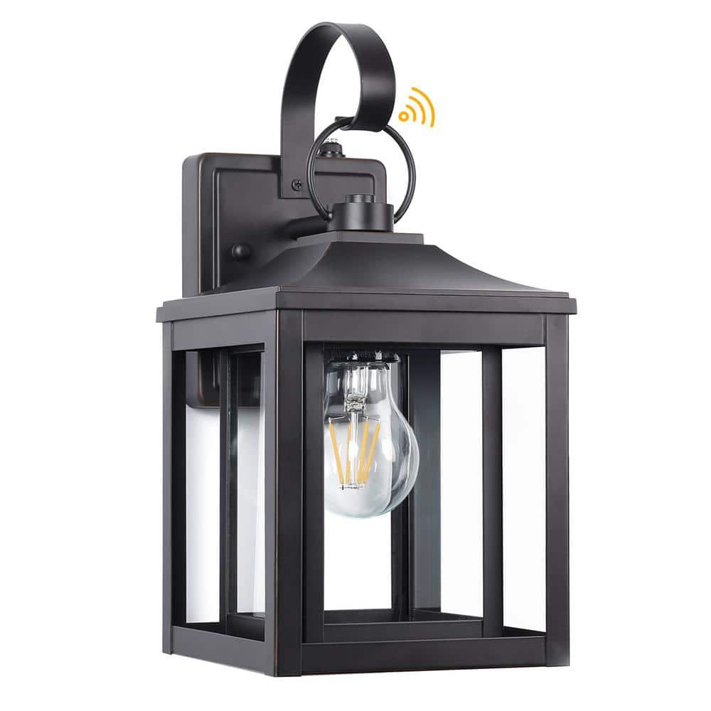 LamQee 1-Light 13"H Aluminum Outdoor Wall Lantern with Dusk to Dawn