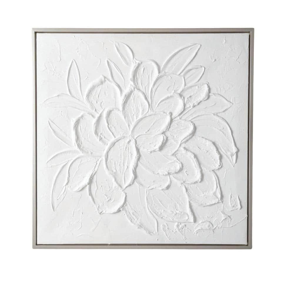 Sullivans Embossed Flower Wall Art 27.5"H; White