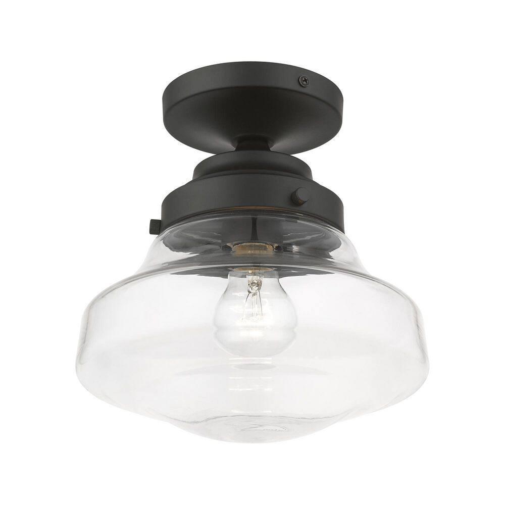 Livex Lighting Avondale 1 - Light Semi-Flush Mount in  Black