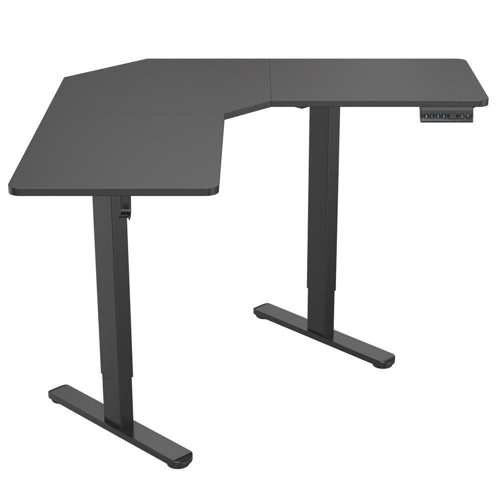 Mount-It! Electric Height Adjustable Desk for Corners, Automatic Standing Desk with Smooth Ergonomic Height Adjustment from 28.3" to 47.2"