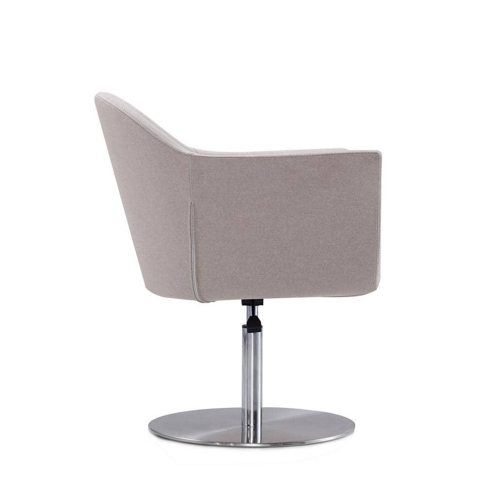 Voyager Barley and Brushed Metal Woven Swivel Adjustable Accent Chair